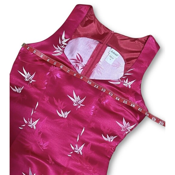 Frederick’s of Hollywood Pink Asain Floral Brocade Sleeveless Sheath Dress Sz 10 - Picture 5 of 10